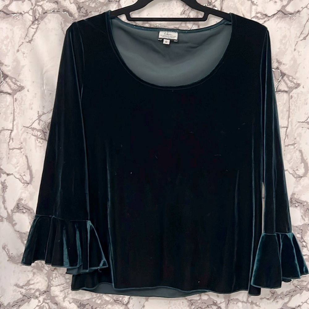 Women's Velvet Green Top